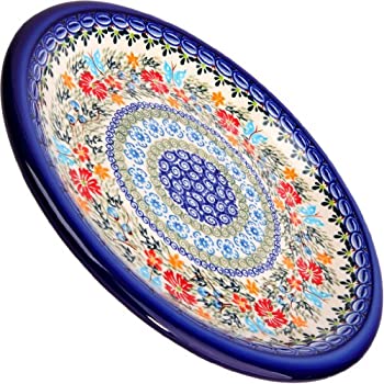 【中古】【輸入品・未使用】Polish Pottery Ceramika Boleslawiec%ｶﾝﾏ% 1103/238%ｶﾝﾏ% Dinner Plate 26%ｶﾝﾏ% 10 1/4 Inches%ｶﾝﾏ% Royal Blue Patterns with Red Cornflower｜スカイマーケットプラス