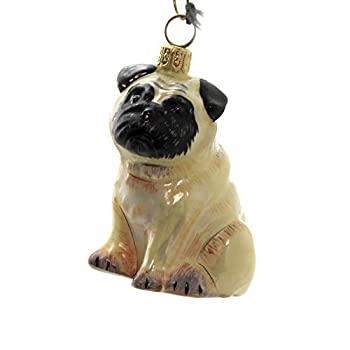 【中古】【輸入品・未使用】Joy to the World Collectibles European吹きガラスペットオーナメント、パグ子鹿|スカイマーケットプラス