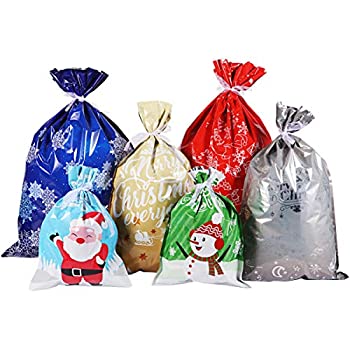 【中古】【輸入品・未使用】クリスマスバッグ Lサイズ クリスマスラッピング アソートスタイル クリスマスグッディバッグ リボン結び付き クリスマスパーティー クリスマス