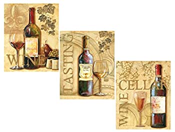 【中古】【輸入品・未使用】3 Wine Grape Art Prints Tuscany Posters Kitchen Decor Art Poster Print by Ron Jenkins%ｶﾝﾏ% 8x10