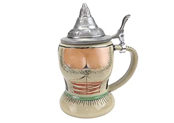 【中古】【インポート品・未当て嵌める】E.H.G 麦酒ビアマグ ジャーマン Dirndl 蓋つきビールマグ 0.55リッター キッチン用品・食器・調理器具-その他