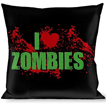 【中古】【輸入品・未使用】buckle-down Throw pillow-iheart太字Splatterブラック/グリーン/レッド、ゾンビ