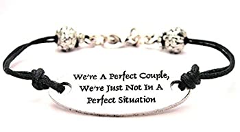 【中古】【輸入品・未使用】ChubbyChicoCharms We 're A Perfect Couple WeをにないているだけPerfect状況ピュータープレートブラックWaxed Cord Bracelet%ｶﾝﾏ% 2.5?%ﾀﾞﾌﾞﾙｸ