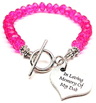 【中古】【輸入品・未使用】In Loving Memory Of My Dadクリスタルトグルブレスレットでホットピンク