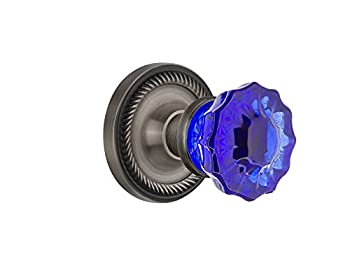 【中古】【輸入品・未使用】Nostalgic Warehouse 721037ロープロゼットPassageクリスタルコバルトガラスドアノブでアンティーク真鍮 PASSAGE 2.75 721049 1|スカイマーケットプラス