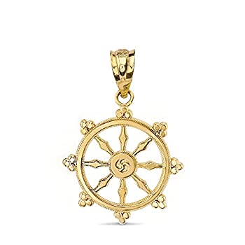 【中古】【輸入品・未使用】10Kゴールド 法律の輪 仏教シンボルペンダント