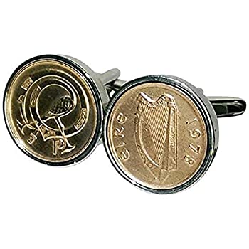 【中古】【輸入品・未使用】WorldcoinCufflinks カフスボタン ロジウムメッキ 43歳の誕生日 男性用 1978年 アイリッシュ 1/2p コインカフスボタン｜スカイマーケットプラス