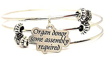 【中古】【輸入品・未使用】ChubbyChicoCharms Organ Donor Some Assembly Required Expandable Wire Tripleスタイルバングルブレスレット、2.5?"