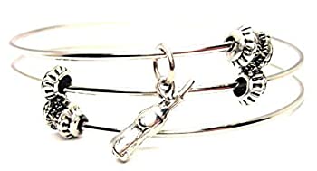 【中古】【輸入品・未使用】ChubbyChicoCharmsボトルwith Straw in It Expandable Wire Tripleスタイルバングルブレスレット、2.5?"