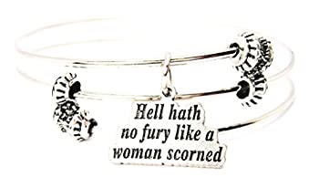 【中古】【輸入品・未使用】ChubbyChicoCharms Hell Hath No Fury Like a Woman Scorned Expandable Wire Tripleスタイルバングルブレスレット、2.5?%ダブルクォーテ%