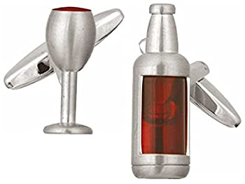 【中古】【輸入品・未使用】ワインボトルとガラスCufflinks|スカイマーケットプラス