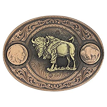 【中古】【輸入品・未使用】Montana Silversmiths メンズ 銅 バッファロー インディアンヘッド ニッケルベルト バックル - 4050Blb-941L US サイズ: One Size