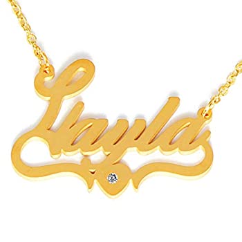 【中古】【輸入品・未使用】Kigu Layla 名前入りネックレス 18カラット 金メッキ ハート型 カスタマイズ可｜スカイマーケットプラス
