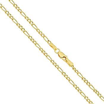 【中古】【輸入品・未使用】Verona Jewelers 10Kゴールド ユニセックス 2mmフィガロリンクチェーンネックレス 3+1リンクフィガロネックレス 10Kゴールドチェーン 薄いゴール