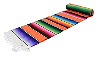 【中古】【輸入品・未使用】Authentic Mexican Serape Blanket - Multicolor Lightweight Handmade Mexican Saltillo Blanket / Classic Mexican Style Falsa%カンマ% Stripe P|スカイマーケットプラス