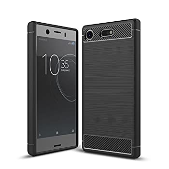 Cruzerlite Custodia Per Sony Xperia XZ1 - Cover TPU Morbida Con Fibra Di Carbonio, Assorbimento Urto, Anti Graffio, Colore Nero