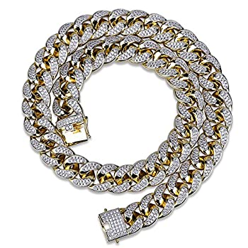 【中古】【輸入品・未使用】topgrillzメンズヒップホップ14?mm 18?K Gold Plated Iced Out Big Dogマイアミキューバネックレス