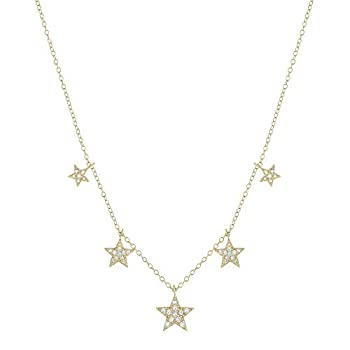 【中古】【輸入品・未使用】Element Jewelry 14Kゴールドメッキ 925シルバー グラデーションスターネックレス キュービックジルコニア付き 16 + 2インチ｜スカイマーケットプラス