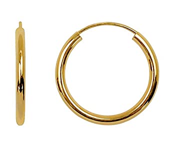 【中古】【輸入品・未使用】14金 イエローゴールド エンドレスフープピアス (2mmチューブ)|スカイマーケットプラス