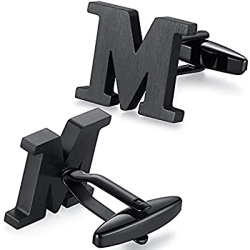 【中古】【輸入品・未使用】HONEY BEAR カフスボタン メンズ イニシャル アルファベット M シルバー ウェディング フォーマル ビジネス
