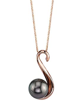 【中古】【インポート品・未当て嵌める】8?粍 Tahitian South Sea Cultured PearlローズゴールドメッキAnastasiaシャンデリヤ首飾り