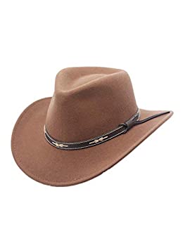 【中古】【輸入品・未使用】Silver Canyon サンタフェ クラッシュ可能 ウールフェルト アウトバック ウエスタンスタイル カウボーイハット%ｶﾝﾏ% ピーカン%ｶﾝﾏ% Large