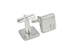 【中古】【輸入品・未使用】「17」の刻印入りスクエアカフスボタン 17周年