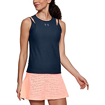 【中古】【インポート品・未当て嵌める】Under Armour Women\u0027s Center Court Tank Top%ｶﾝﾏ% Academy (408)/Academy%ｶﾝﾏ% Large