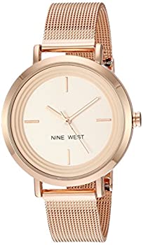 【中古】【輸入品・未使用】Nine West レディース ゴールド調メッシュブレスレットウォッチ ローズゴールド