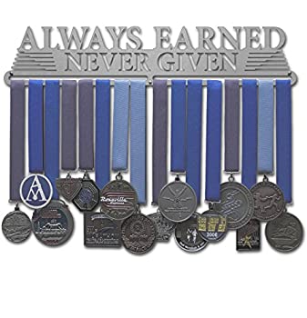 【中古】【輸入品・未使用】Allied Medal Hangers - Always Earned Never Given (コンパクト) - 幅18インチ 吊り下げバー1本 - メダルハンガーホルダーディスプレイラック -画像