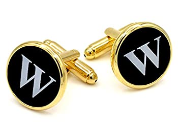 【中古】【輸入品・未使用】J。J。Weston初期Wで刻印オニキスカフスボタン。Made In The USA。