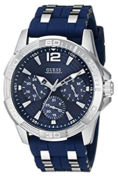 【中古】【インポート品・未当て嵌める】GUESS メンズ ステンレス鋼スチール写真製カジュアルウォッチシリコーン、色（模範例：）