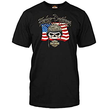 【中古】【インポート品・未当て嵌める】Harley-Davidson Military - メンズ カスタム グラフィック 愛国主義 スカル ティーシャツ - ウィリー G 信号旗 | 外国で周遊旅行 US 大きさ: X-Large カ