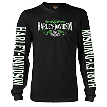 【中古】【インポート品・未当て嵌める】Harley-Davidson Military - メンズ 長袖 グラフィックティーシャツ - Ramstein AB | Villain US 大きさ: XX-Large 色つや: 黒いこと