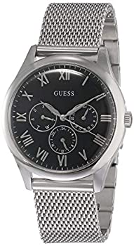 【中古】【インポート品・未当て嵌める】GUESS Men\u0027s Classic 39粍 Steel Bracelet \u0026 Case Quartz Black Dial Analog Watch W1129G1