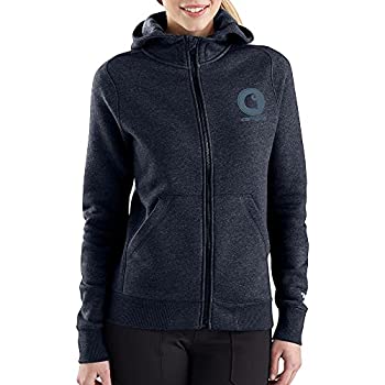 【中古】【インポート品・未当て嵌める】Carhartt レディース Force Delmont グラフィック フロントジップ ボンネット付き添い人トレイナー US 大きさ: Small 色つや: 青碧