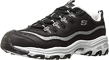 【中古】【インポート品・未当て嵌める】Skechers レディース D\u0027Lites 記憶装置質問用紙 スピード競技引きあげる スニーカー US 大いさ: 6 Wide 色合い: 黒いこと その他-靴