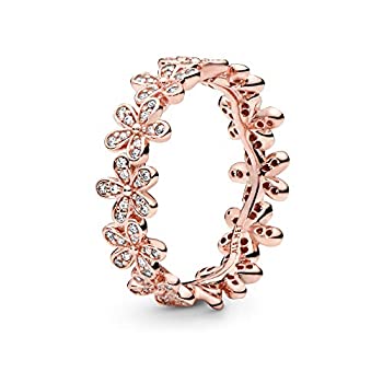 【中古】【インポート品・未当て嵌める】Pandora Jewelry デイジーフラワー キュービックジルコニアリング パンドラサクラ色