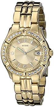 【中古】【輸入品・未使用】GUESS レディース ステンレススチールクリスタルアクセントウォッチ、色ローズゴールドトーン ゴールドトーン