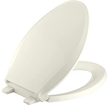 【中古】【輸入品・未使用】(Biscuit) - Kohler K-7315-96 Cachet Quick-Relase Grip-Tight Elongated Toilet Seat; Biscut Grip-Tight Cachet
