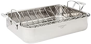 【中古】【輸入品・未使用】Cuisinart シェフズクラシックステンレス16インチ 長方形ロースター ラック付き ロースターラック