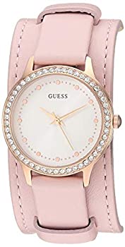 【中古】【インポート品・未当て嵌める】Guessレディースローズゴールド調とサクラ色Cuff Watch
