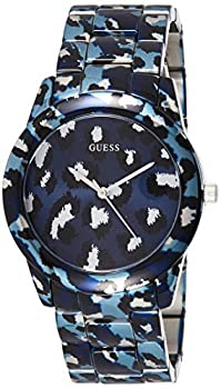 【中古】【輸入品・未使用】GUESS Women's U0425L1 Iconic Blue Watch with Animal Print Bracelet & Dial