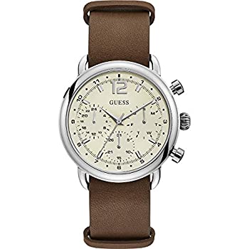 【中古】【輸入品・未使用】Guess メンズ アナログ クォーツ 腕時計 レザーストラップ付き W1242G1