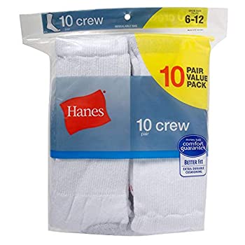 【中古】【輸入品・未使用】Hanes メンズ クルーソックス ホワイト