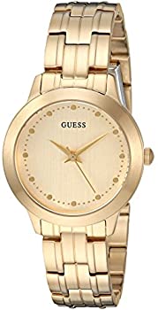 【中古】【インポート品・未当て嵌める】Guessレディースゴールド調小っちゃいアナログWatch NS ゴールド