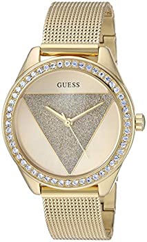 【中古】【輸入品・未使用】Guess 36mm ロゴグリッツダイヤルウォッチ NS ゴールドトーン
