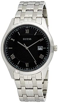 【中古】【インポート品・未当て嵌める】GUESS Men\u0027s 42粍 Steel Bracelet \u0026 Case Quartz Black Dial Analog Watch W1218G1
