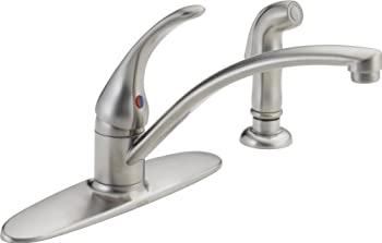 【中古】【輸入品・未使用】Delta Faucet Foundations シングルハンドル キッチンシンク蛇口 ステンレス B4410LF-SS