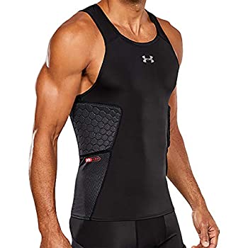 【中古】【輸入品・未使用】Under Armour バスケットボール 六角パッド入りタンクトップ 圧縮シャツ バスケットボール/ラクロス/フットボール用 Adult- Large ブラック